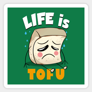 Funny Sad Kawaii Cute Tofu Food Cartoon Life Funny Quote Meme Magnet